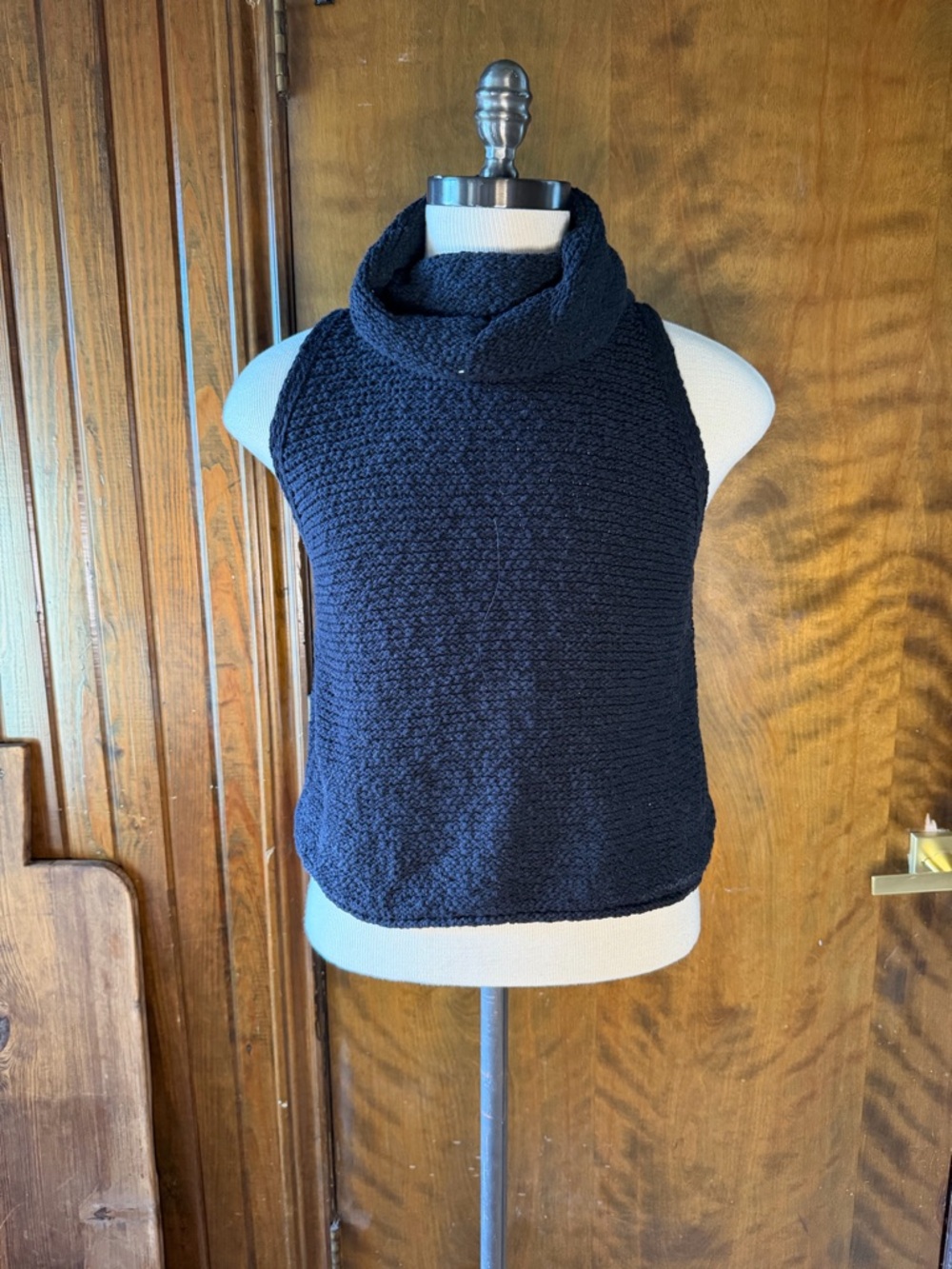 By Together Black Textured Knit Cowl Neck Top